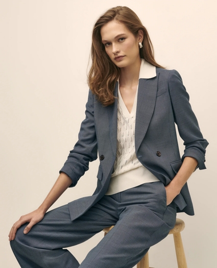 Merino Wool Blend Birdseye Peak Lapel Jacket, image 1