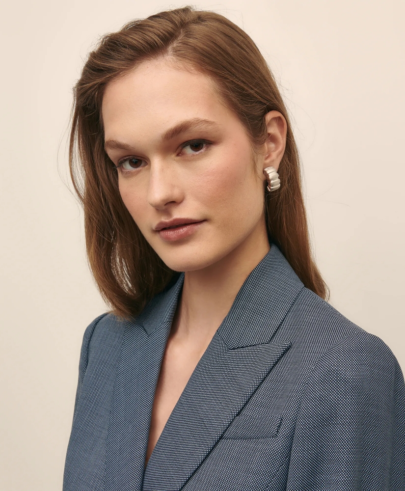 Merino Wool Blend Birdseye Peak Lapel Jacket, image 5