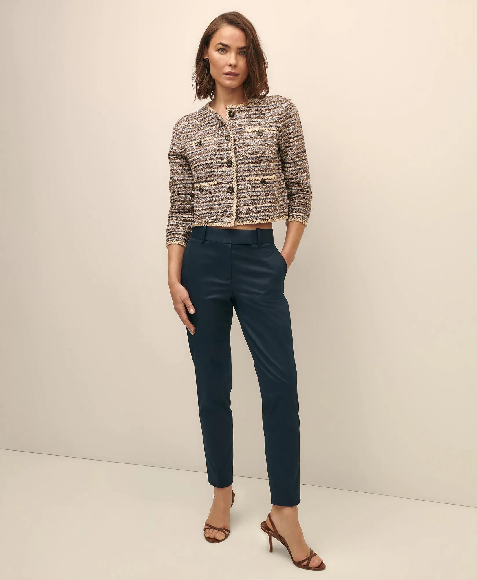 Cropped Boucle Knit Lady Jacket