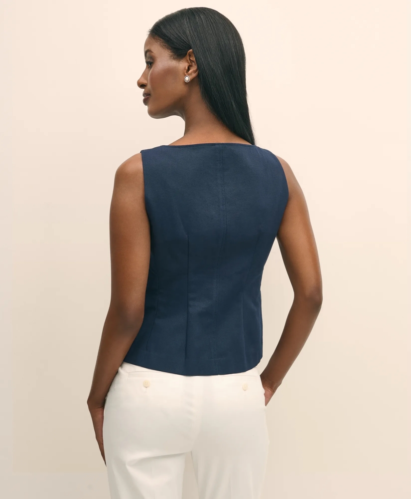 Square Neck Vest in Cotton Faille, image 4
