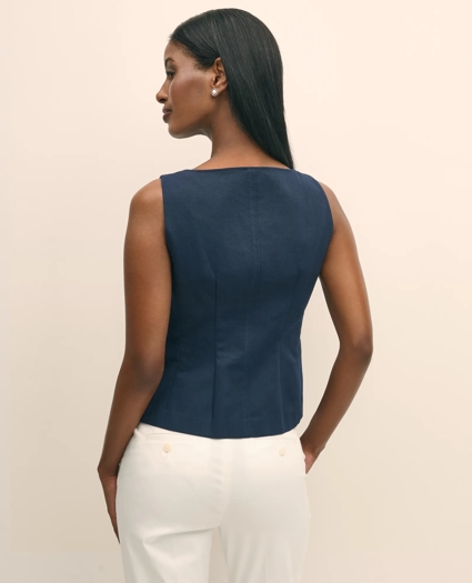 Square Neck Vest in Cotton Faille, image 4