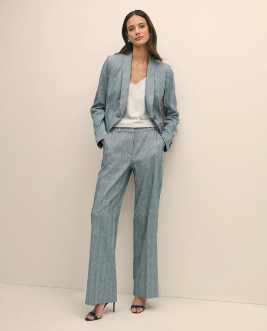 Shawl Collar Jacket in Stretch Linen Blend
