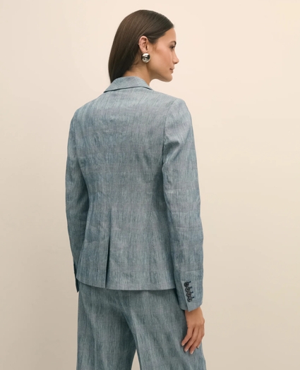 Shawl Collar Jacket in Stretch Linen Blend, image 6
