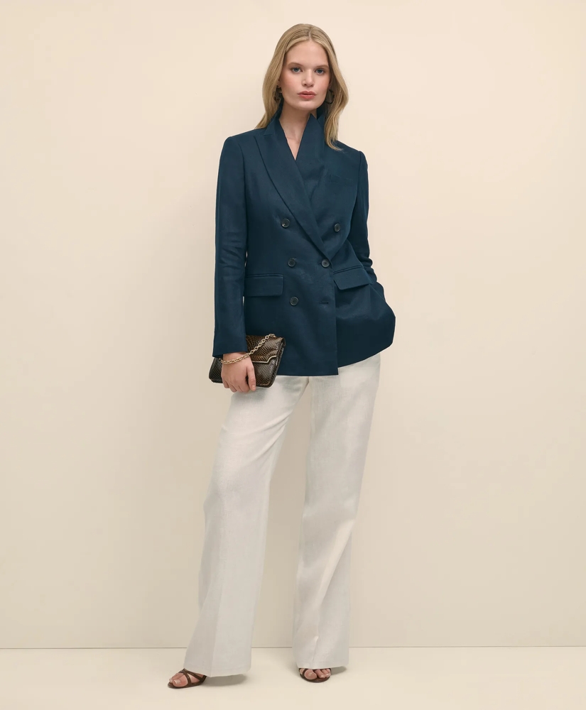Linen Double-Breasted Peak Lapel Jacket, image 2