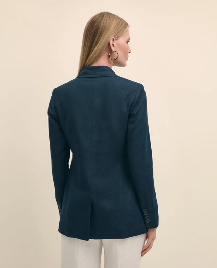 Linen Double-Breasted Peak Lapel Jacket, image 4