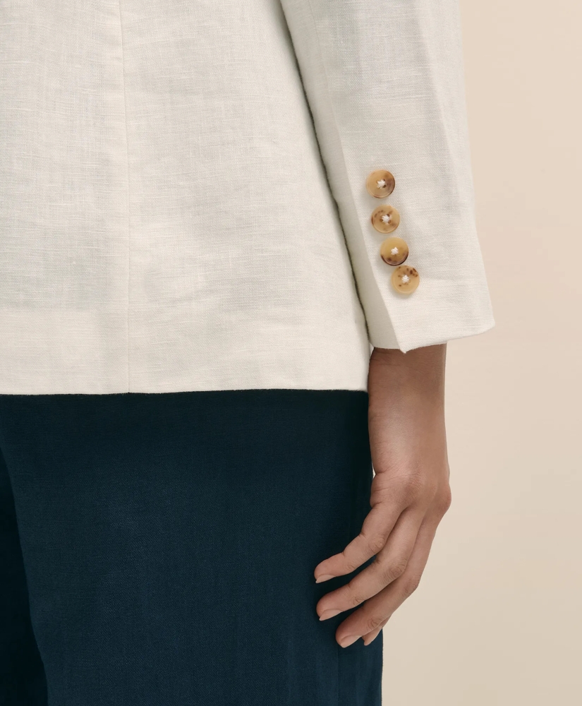 Linen Double-Breasted Peak Lapel Jacket, image 4