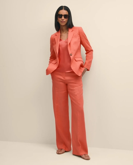 Linen One-Button Peak Lapel Jacket, image 2