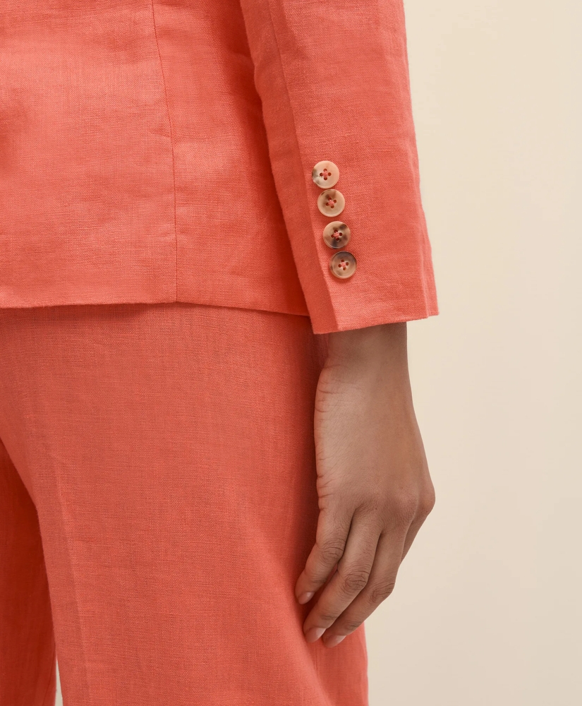 Linen One-Button Peak Lapel Jacket, image 4