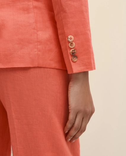 Linen One-Button Peak Lapel Jacket, image 4