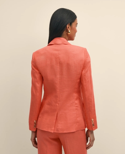 Linen One-Button Peak Lapel Jacket, image 5