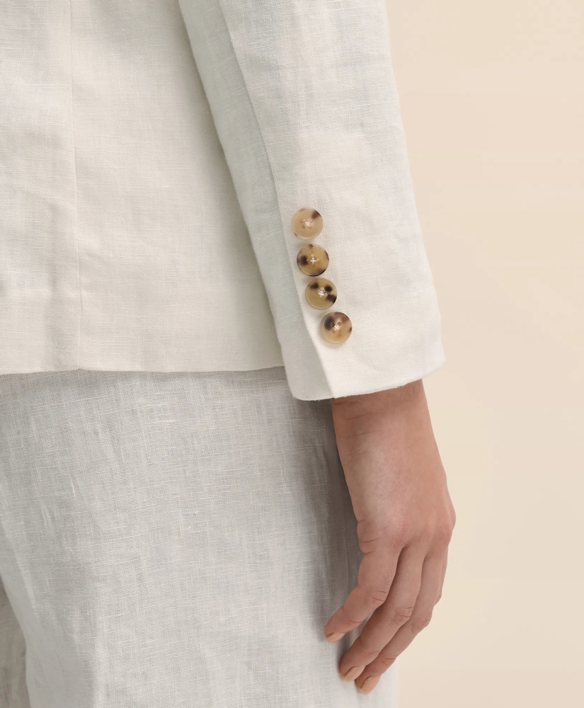 Linen One-Button Peak Lapel Jacket, image 5