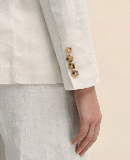 Linen One-Button Peak Lapel Jacket, image 5
