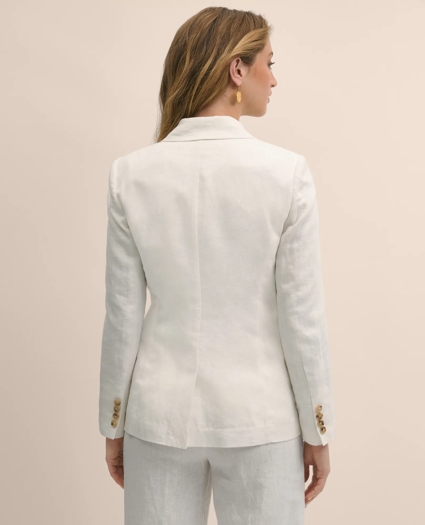 Linen One-Button Peak Lapel Jacket, image 6