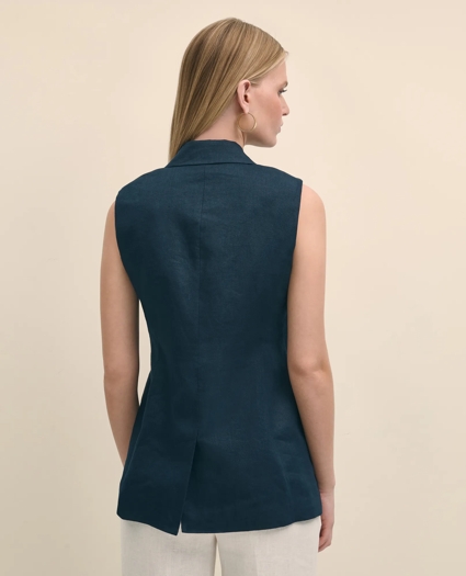 Linen Double-Breasted Peak Lapel Vest, image 6