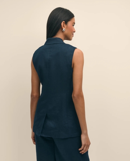 Linen Double-Breasted Peak Lapel Vest, image 8