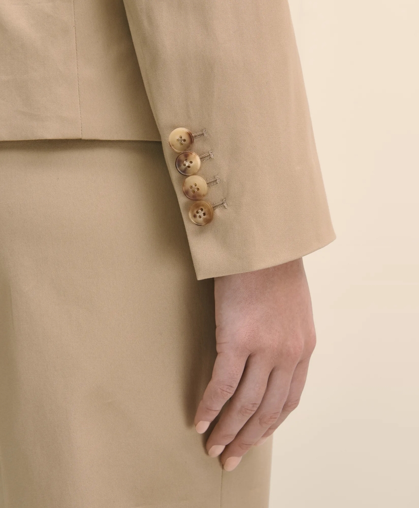 Cotton Blend Sateen Single-Button Peak Lapel Jacket, image 5