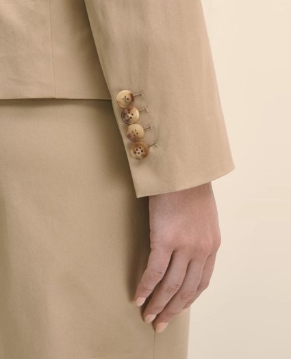 Cotton Blend Sateen Single-Button Peak Lapel Jacket, image 5