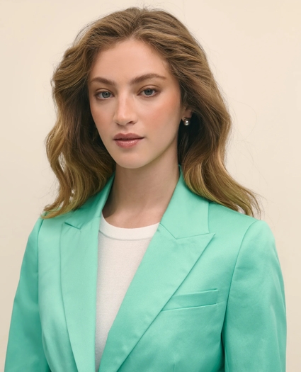Cotton Blend Sateen Single-Button Peak Lapel Jacket, image 3