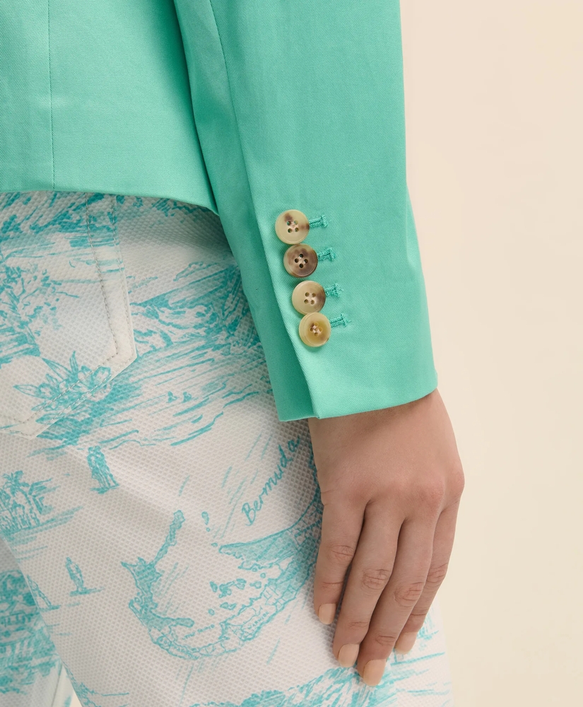 Cotton Blend Sateen Single-Button Peak Lapel Jacket, image 5