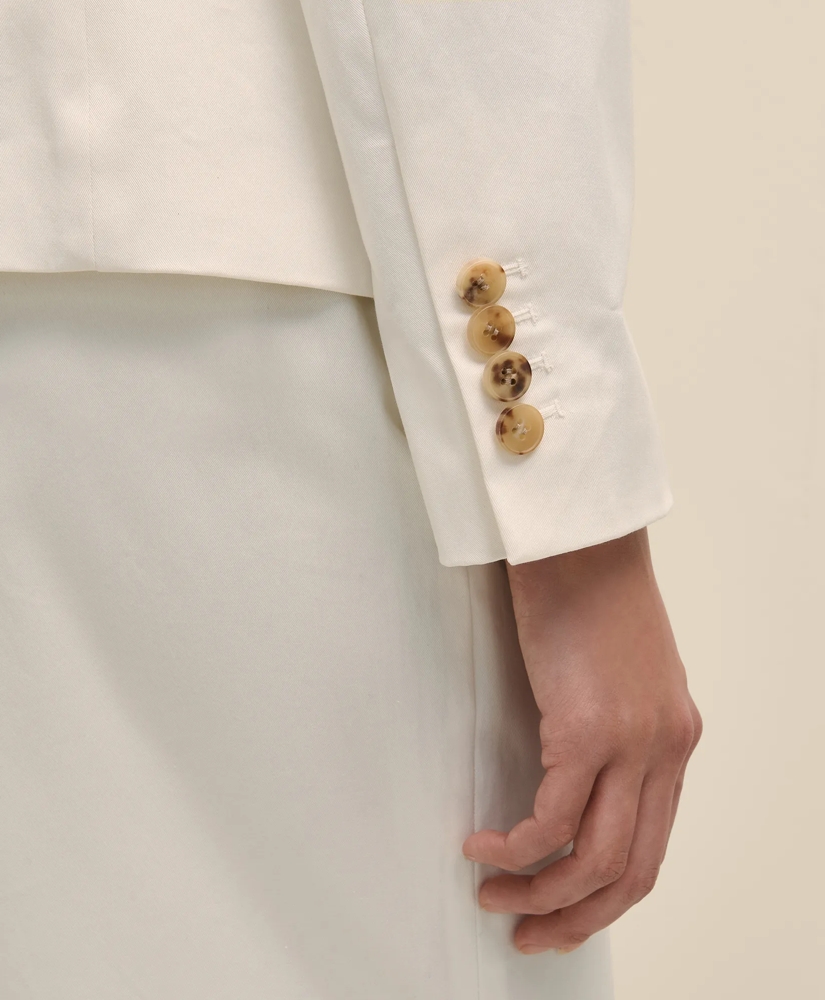 Cotton Blend Sateen Single-Button Peak Lapel Jacket, image 6