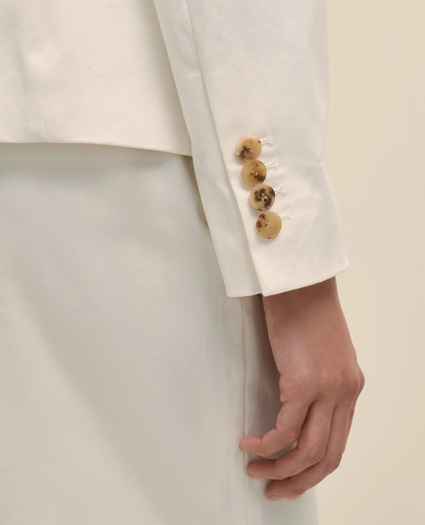 Cotton Blend Sateen Single-Button Peak Lapel Jacket, image 6