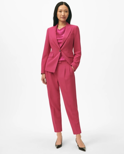 Single-Breasted Peak Lapel Jacket in Fine Twill Stretch Crepe