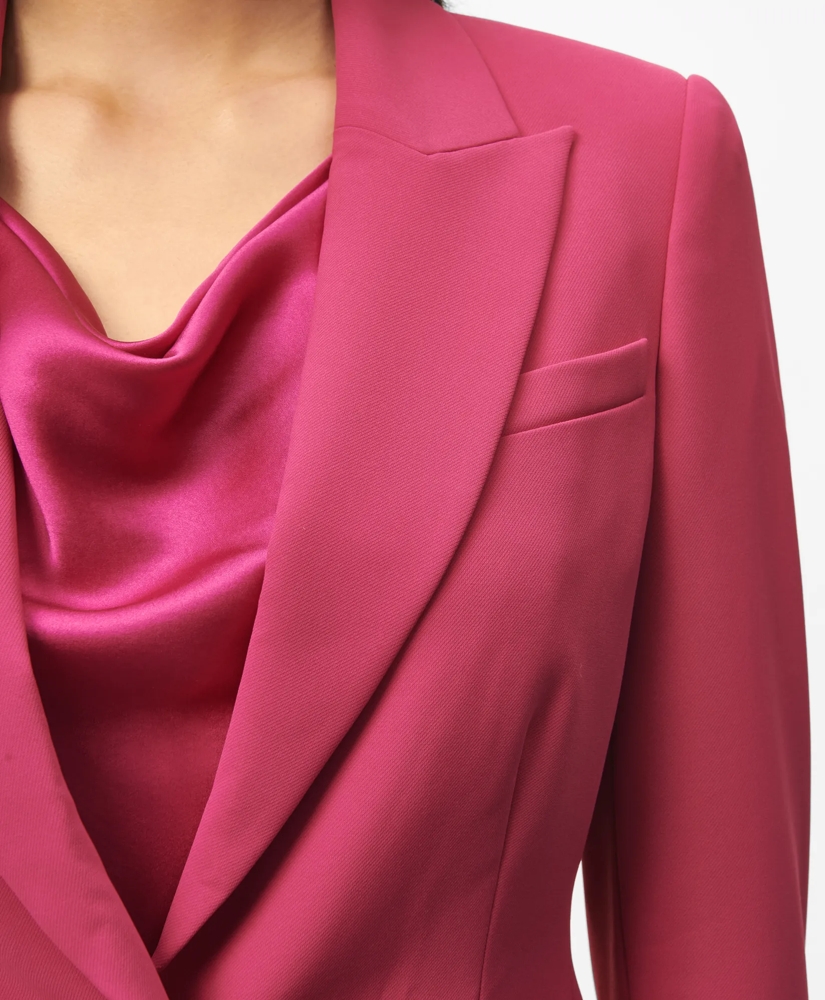 Single-Breasted Peak Lapel Jacket in Fine Twill Stretch Crepe