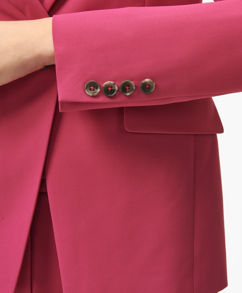 Single-Breasted Peak Lapel Jacket in Fine Twill Stretch Crepe