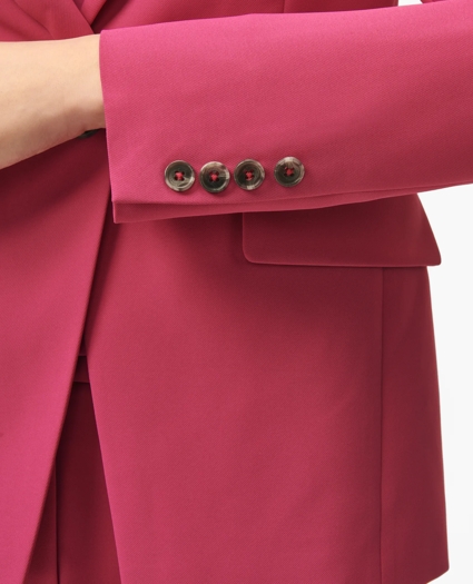 Single-Breasted Peak Lapel Jacket in Fine Twill Stretch Crepe