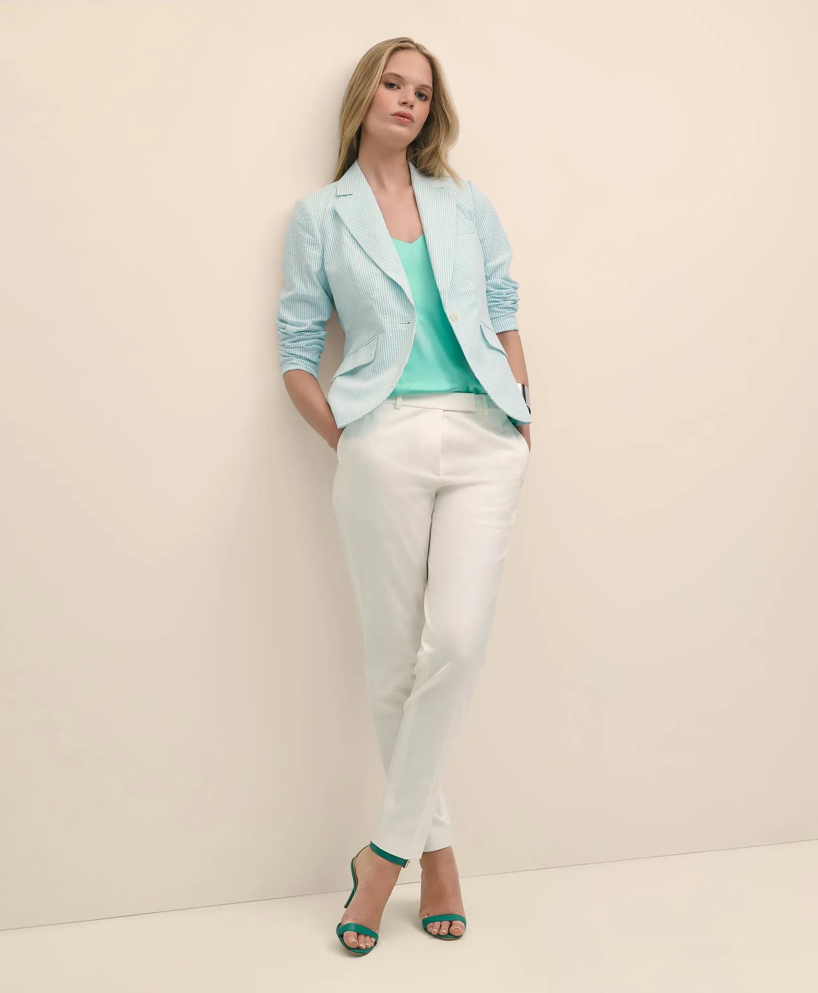 Cotton Blend Seersucker Jacket