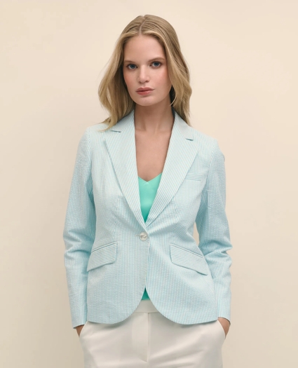 Cotton Blend Seersucker Jacket, image 1