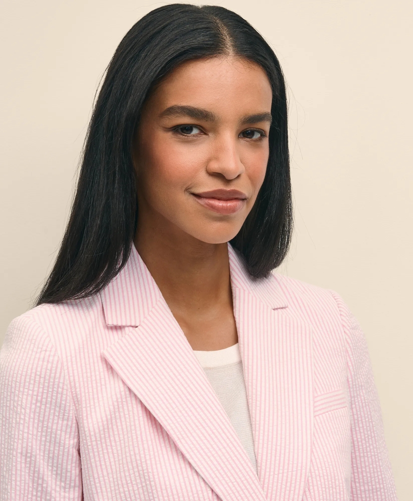 Cotton Blend Seersucker Jacket, image 3