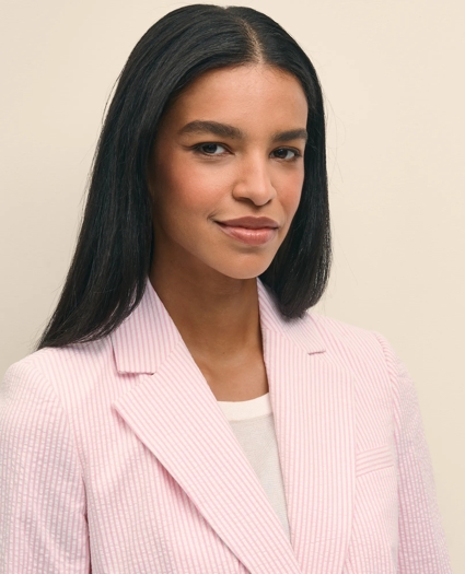 Cotton Blend Seersucker Jacket, image 3