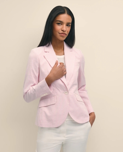 Cotton Blend Seersucker Jacket, image 4