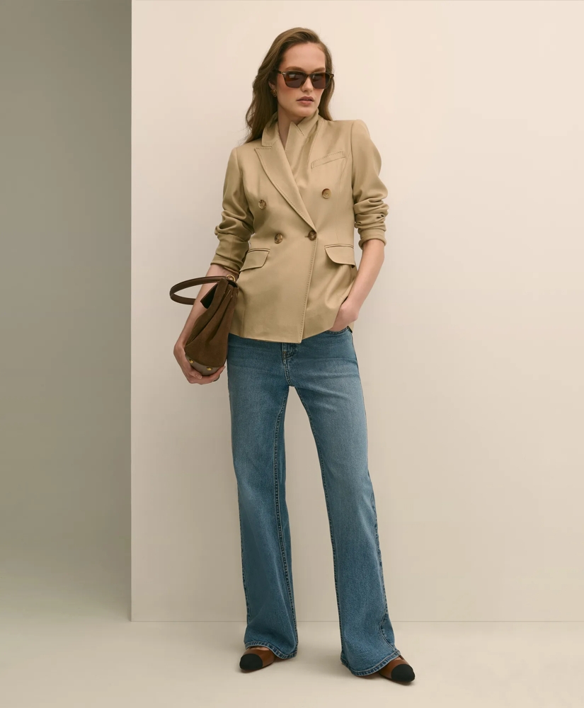 Wool-Blend Peak Lapel Double-Breasted Jacket, image 2