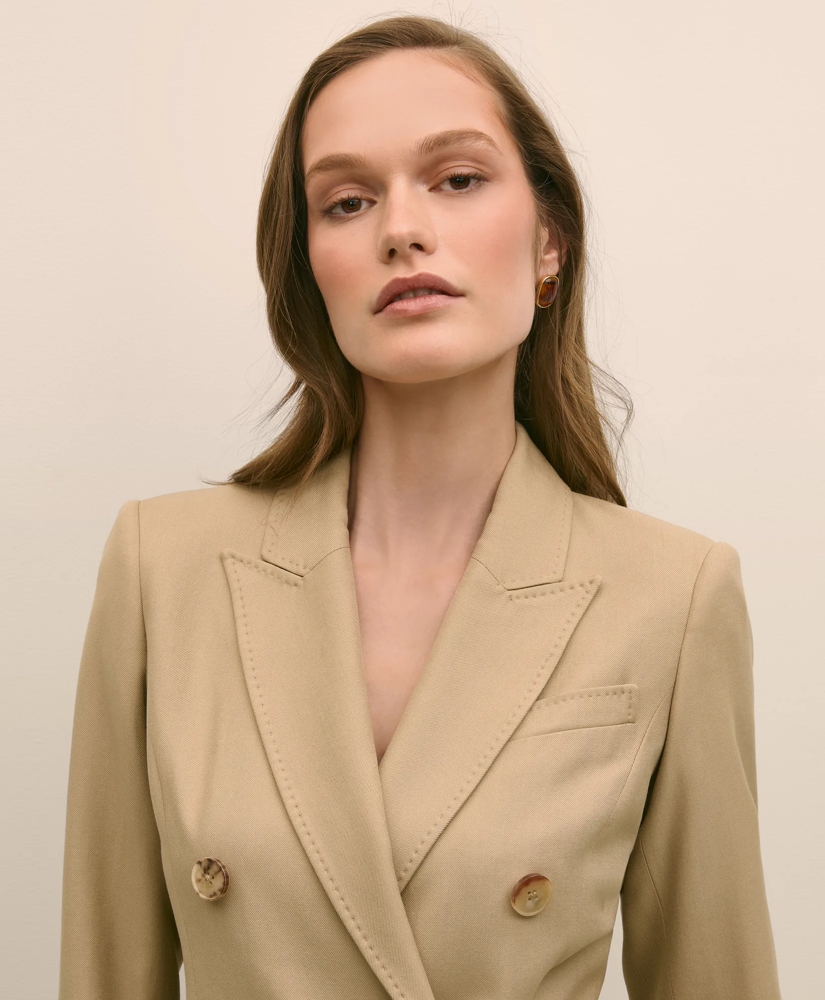 Wool-Blend Peak Lapel Double-Breasted Jacket, image 3