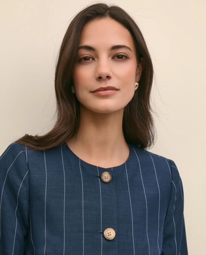 Linen-Blend Stripe Jacket, image 3