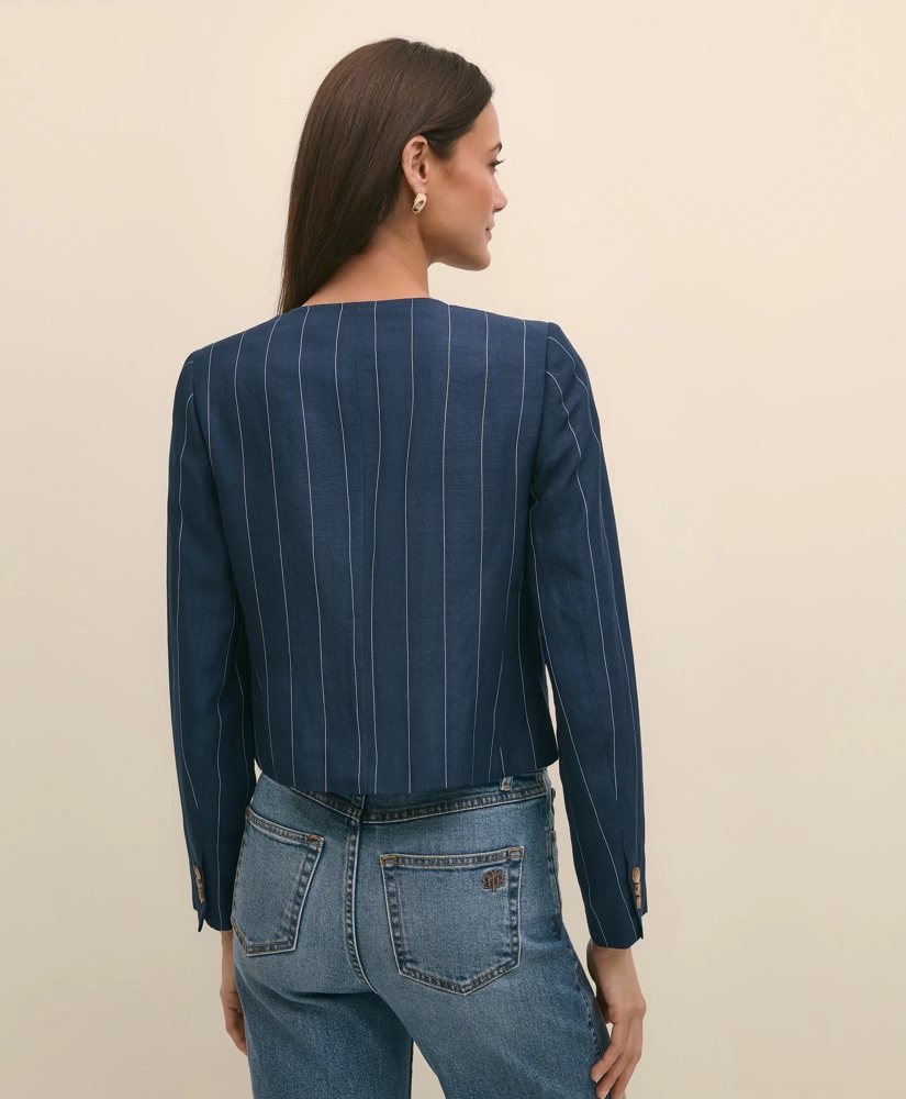 Linen-Blend Stripe Jacket, image 4