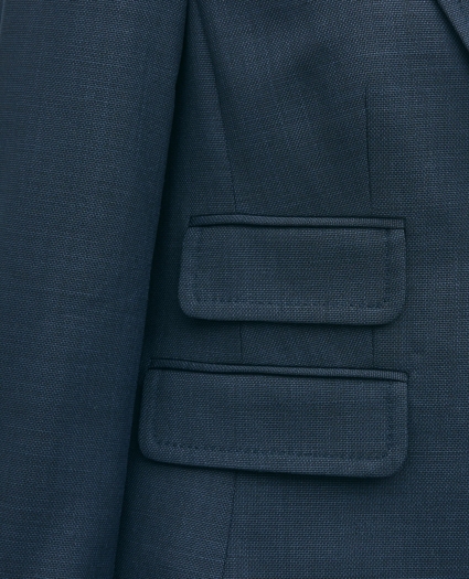 Wool-Blend Shrunken Fit Hopsack Jacket, image 3