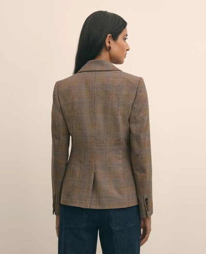 Wool Prince of Wales Plaid Peak Lapel Jacket, image 4