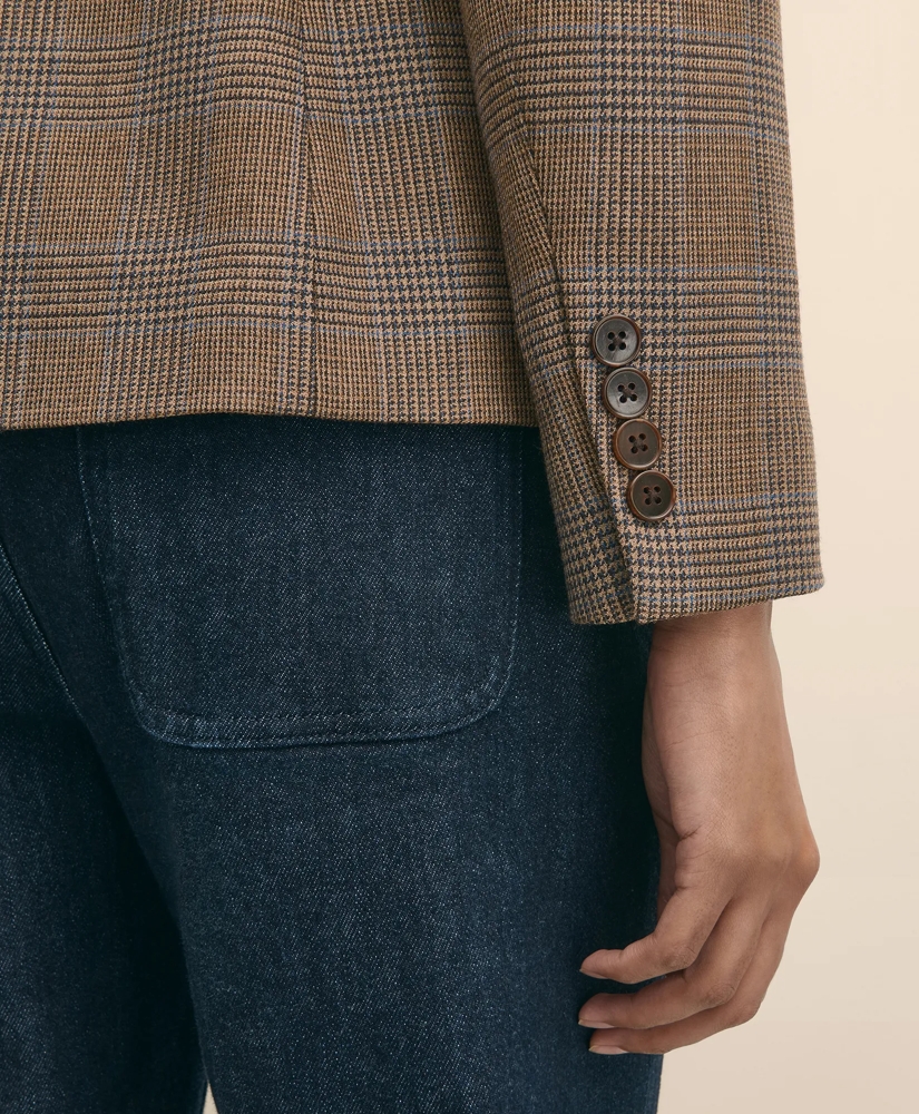 Wool Prince of Wales Plaid Peak Lapel Jacket, image 5