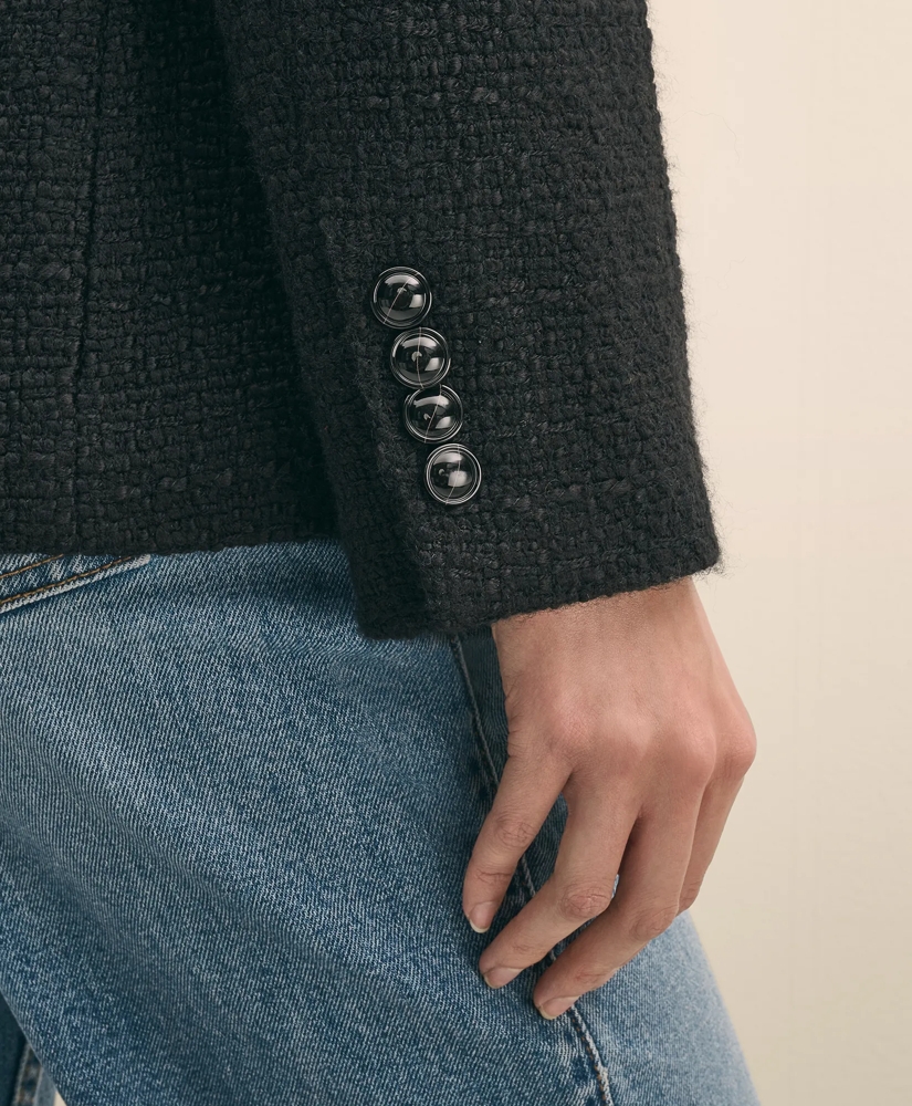 Wool-Blend Military Boucle Belted Jacket, image 4