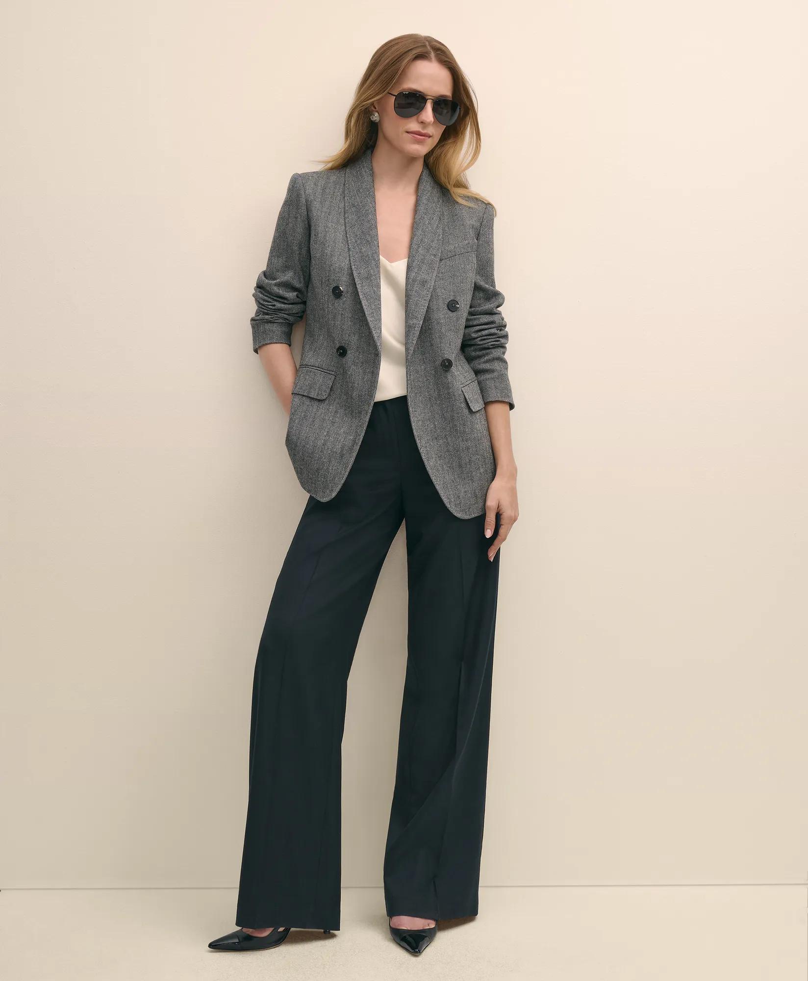 Wool-Blend Double-Breasted Herringbone Jacket secondary