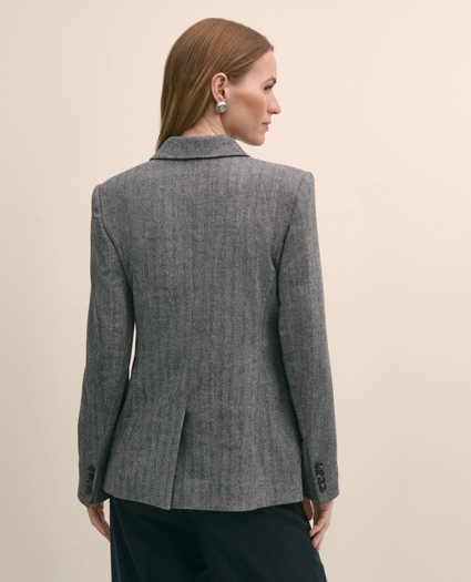 Wool-Blend Double-Breasted Herringbone Jacket, image 4