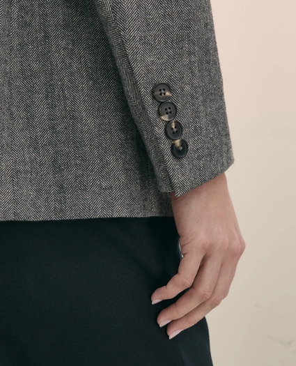 Wool-Blend Double-Breasted Herringbone Jacket, image 5