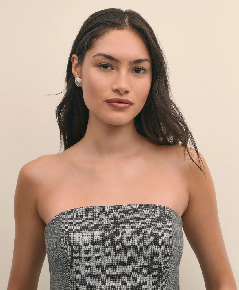 Wool-Blend Herringbone Bustier, image 2