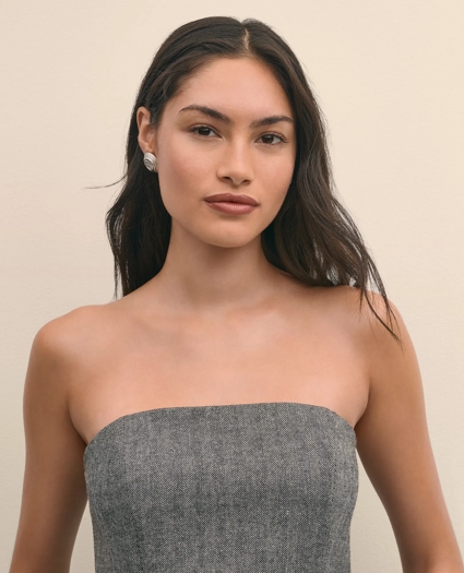 Wool-Blend Herringbone Bustier, image 2