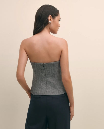 Wool-Blend Herringbone Bustier, image 3