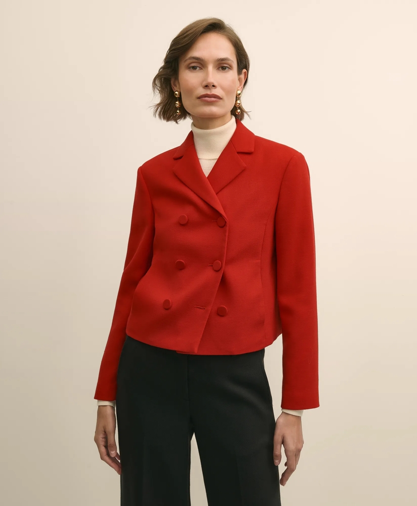 Wool Blend Cropped Double-Breasted Jacket, image 2