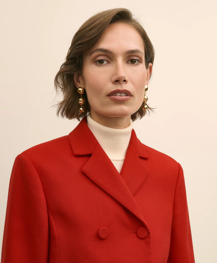 Wool Blend Cropped Double-Breasted Jacket, image 3